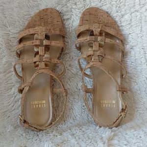 Beautiful Cork Wedge Sandals, 6.5M